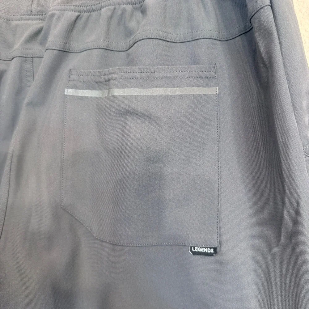 Legends Mens XXL Gray Aviator Jogger Tapered Performance Pants Zipper Pockets